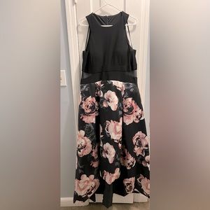jersey and floral satin high-low ball gown size 22